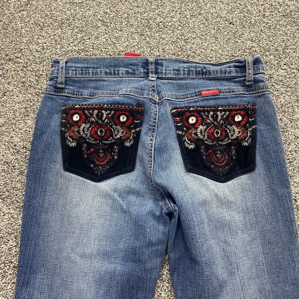 VTG Paco Jeans Womens 11 Dark Blue Denim Boot Flare Low Rise Stretch 90s Y2K 00s